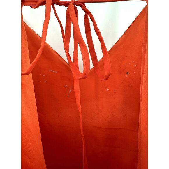 ASOS Design Floral Applique Slip Mini Dress Orange Embellishment Sparkle Size 8 - Picture 10 of 10